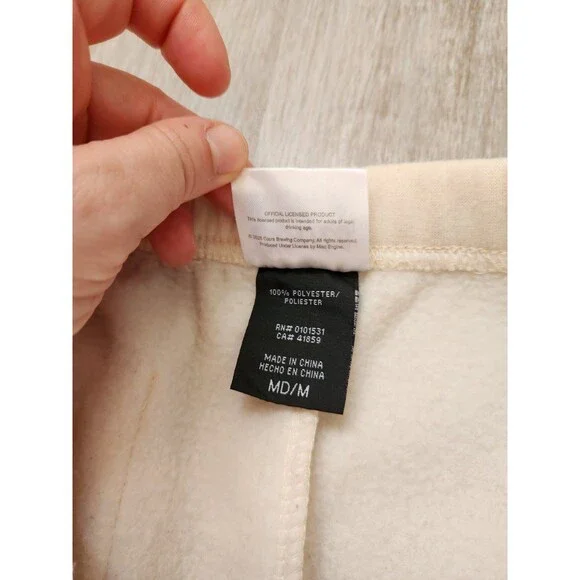 Coors Banquet Sweatpants Mens M Beige Graphic Logo Fleece Lounge Licensed Beer - Picture 5 of 10